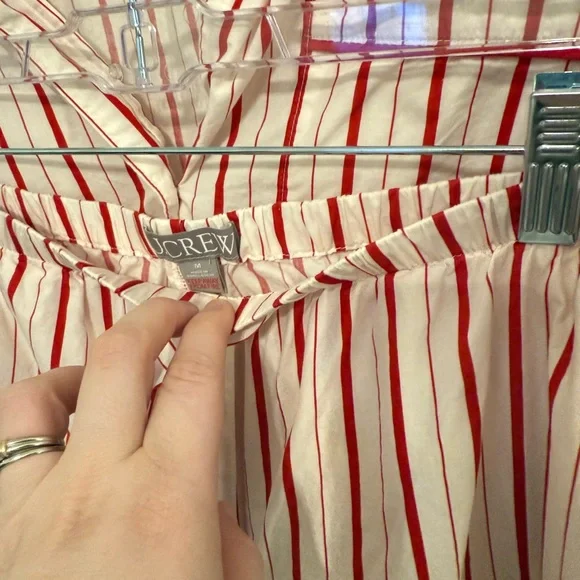J.Crew • 100% Cotton Striped Pajama Set Medium Red White Lounge Set
